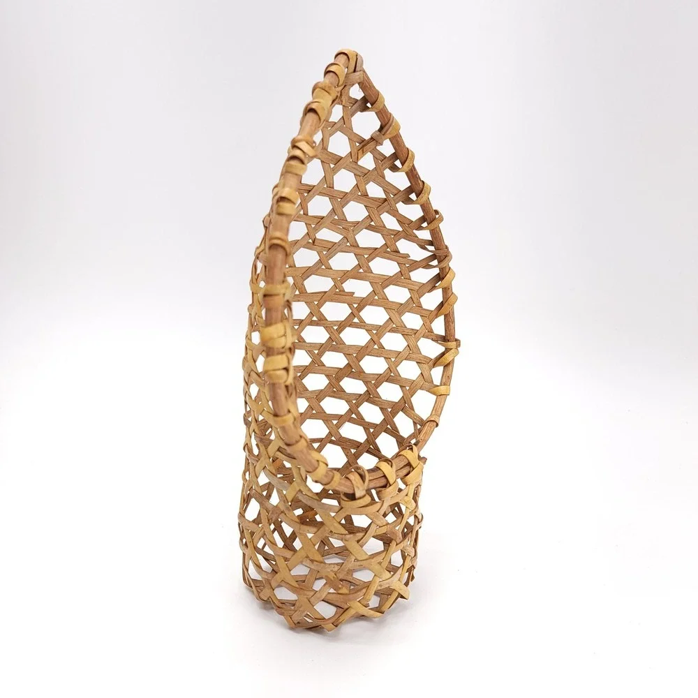 Wicker Planter Plant Stand Basket Table Top Flower Peacock Woven‎ Bamboo